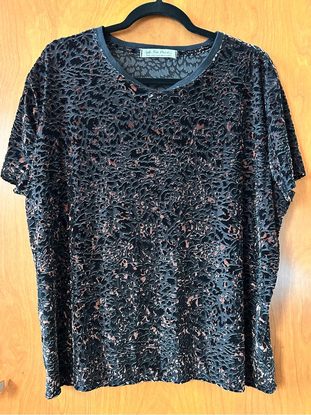 We the Free Oversized Velvet Burnout Tee - Size S